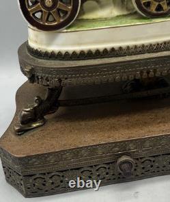 Vintage Horse And Carriage Porcelain Figurine Victorian Light