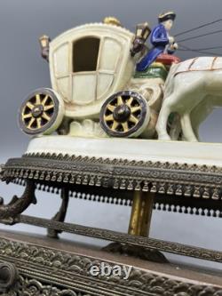 Vintage Horse And Carriage Porcelain Figurine Victorian Light