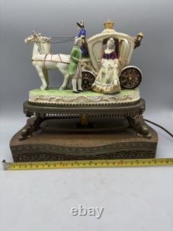 Vintage Horse And Carriage Porcelain Figurine Victorian Light