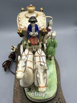 Vintage Horse And Carriage Porcelain Figurine Victorian Light