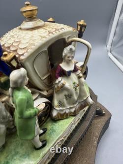 Vintage Horse And Carriage Porcelain Figurine Victorian Light