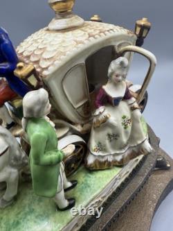 Vintage Horse And Carriage Porcelain Figurine Victorian Light