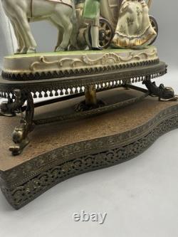 Vintage Horse And Carriage Porcelain Figurine Victorian Light
