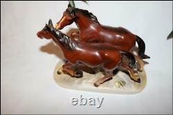 Vintage Horses? Hertwig Katzhutte? Running Horses? Porcelain Figurine