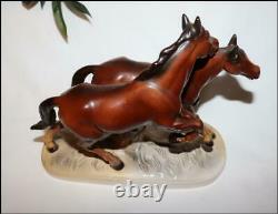 Vintage Horses? Hertwig Katzhutte? Running Horses? Porcelain Figurine