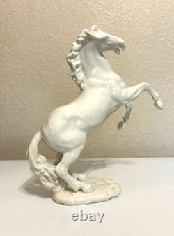 Vintage Hutschenreuther GK White Porcelain Large Rearing Stallion Horse Figurine