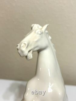 Vintage Hutschenreuther GK White Porcelain Large Rearing Stallion Horse Figurine