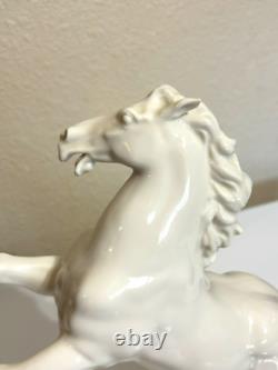 Vintage Hutschenreuther GK White Porcelain Large Rearing Stallion Horse Figurine