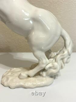 Vintage Hutschenreuther GK White Porcelain Large Rearing Stallion Horse Figurine