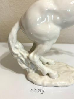 Vintage Hutschenreuther GK White Porcelain Large Rearing Stallion Horse Figurine
