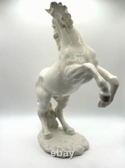 Vintage Hutschenreuther GK White Porcelain Large Rearing Stallion Horse Figurine