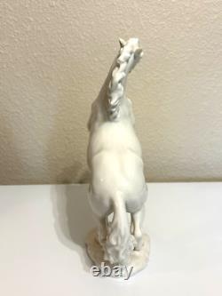 Vintage Hutschenreuther GK White Porcelain Large Rearing Stallion Horse Figurine