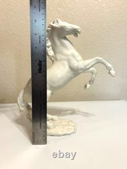 Vintage Hutschenreuther GK White Porcelain Large Rearing Stallion Horse Figurine