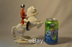 Vintage Hutschenreuther German Porcelain Figurine Lipizzan Horse and Rider