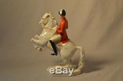 Vintage Hutschenreuther German Porcelain Figurine Lipizzan Horse and Rider