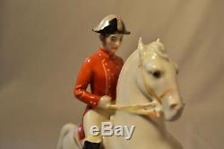 Vintage Hutschenreuther German Porcelain Figurine Lipizzan Horse and Rider