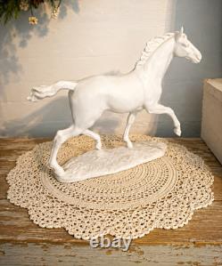 Vintage Hutschenreuther Germany White Porcelain Horse Figurine Sculpture