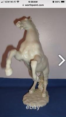 Vintage Hutschenreuther Porcelain Large Rearing Horse Figurine 11 Inches