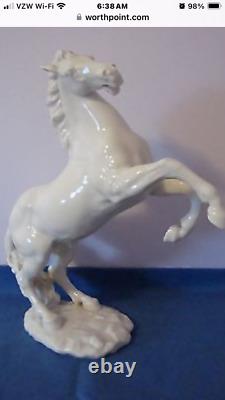 Vintage Hutschenreuther Porcelain Large Rearing Horse Figurine 11 Inches