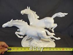 Vintage Hutschenreuther Porcelain TWO HORSES FRIGHTENED M. H. FRITZ FIGURINE