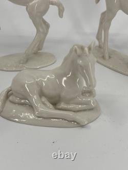 Vintage Hutschenreuther Selb Germany Porcelain Horse Figurines Set of 3