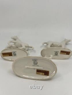 Vintage Hutschenreuther Selb Germany Porcelain Horse Figurines Set of 3