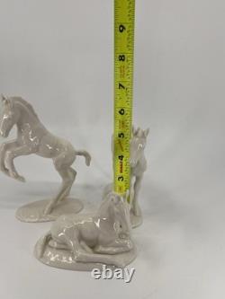 Vintage Hutschenreuther Selb Germany Porcelain Horse Figurines Set of 3