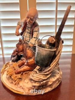 Vintage Italian Made Porcelain Capodimonte Replica Veterinarian With Horse Vintage Italian Made Porcelain Capodimonte Replica Veterinarian With Horse