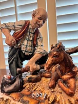 Vintage Italian Made Porcelain Capodimonte Replica Veterinarian With Horse Vintage Italian Made Porcelain Capodimonte Replica Veterinarian With Horse