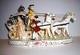 Vintage Japan Hand Painted Porcelain Horse & Carriage Victorian Figurine 1950s