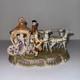 Vintage Japan Hand Painted Porcelain Horse & Carriage Victorian Figurine 1950s