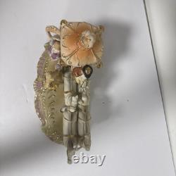 Vintage Japan Hand painted Porcelain Horse & Carriage Victorian Figurine 1950s