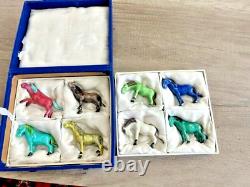 Vintage Jingdezhen Chinese Porcelain Horses set of 8 in original box