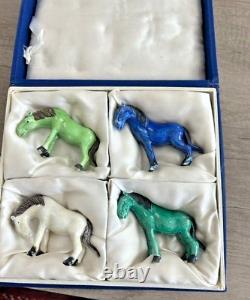 Vintage Jingdezhen Chinese Porcelain Horses set of 8 in original box