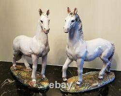 Vintage KB Creations Italy Limited Edition Pair of Porcelain Horses 49/1200