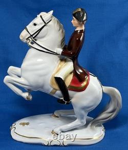 Vintage KERAMOS WIEN LIPIZZANER Horse Rider 8 Porcelain Figurine Vienna Austria