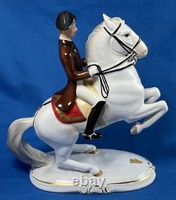 Vintage KERAMOS WIEN LIPIZZANER Horse Rider 8 Porcelain Figurine Vienna Austria