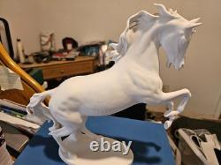 Vintage Kaiser (AK) Golden White Porcelain Horse Figurine Germany #380 signed Bo