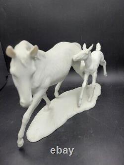 Vintage Kaiser Porcelain Mare and Foal Figure in White Bisque #403