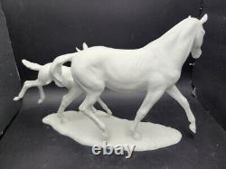 Vintage Kaiser Porcelain Mare and Foal Figure in White Bisque #403