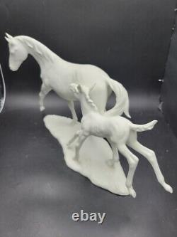 Vintage Kaiser Porcelain Mare and Foal Figure in White Bisque #403