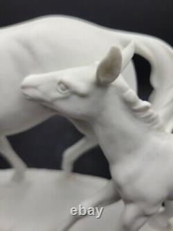 Vintage Kaiser Porcelain Mare and Foal Figure in White Bisque #403