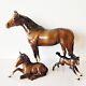 Vintage Lot Of 3 Beswick Horse Figurines Stallion, 2x Foals No Chips/cracks