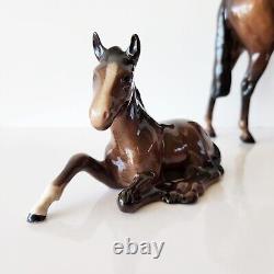 Vintage LOT OF 3 BESWICK Horse Figurines Stallion, 2x FOALS NO CHIPS/CRACKS