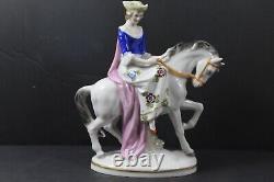 Vintage Lady Horse Porcelain Figurine Germany (Sitzendorf Dresden)