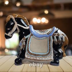 Vintage Large Asian Ceramic Porcelain Horse Sculpture Figurine 17.5 x 12.5