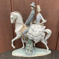 Vintage Lladro 4647 Andaluces Couple On Horse Porcelain Statue PLEASE READ