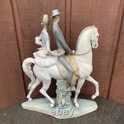 Vintage Lladro 4647 Andaluces Couple On Horse Porcelain Statue PLEASE READ