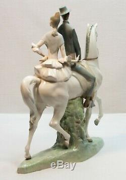 Vintage Lladro 4647 Andalusians Group Andaluces Couple on Horse Porcelain Statue