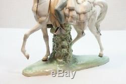 Vintage Lladro 4647 Andalusians Group Andaluces Couple on Horse Porcelain Statue